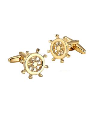 gold metal cufflinks - 17068918 - Standard Image - 3