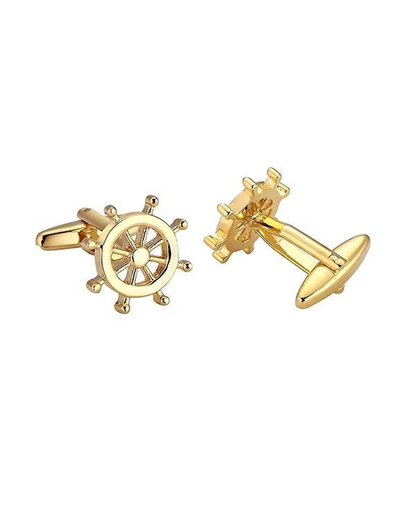 gold metal cufflinks - 17068918 - Zoom Image - 2