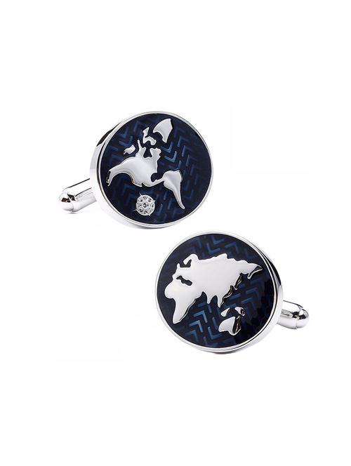 black, silver metal cufflinks - 17068929 - Very Small Image - 1