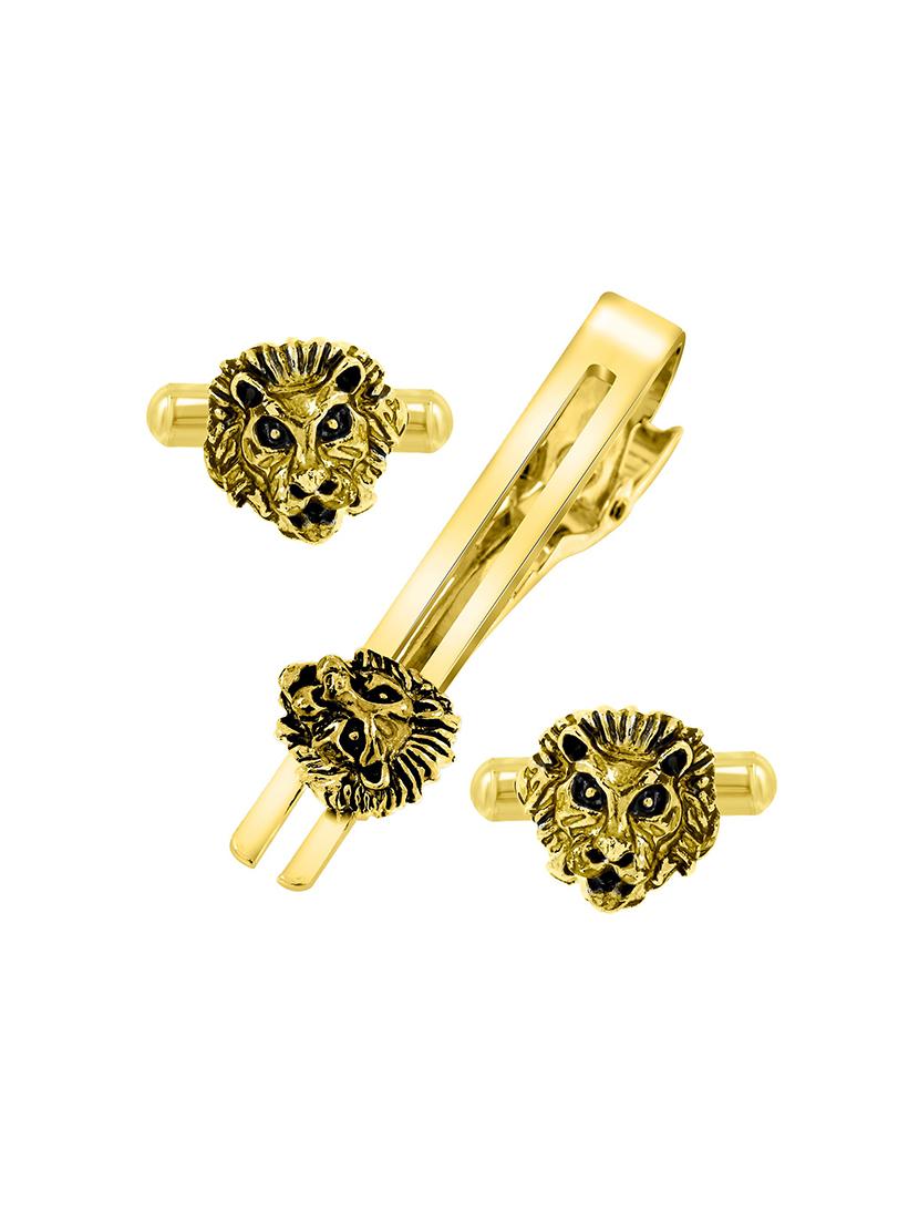 gold metal cufflinks - 17068932 - Zoom Image - 1