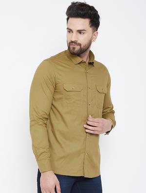 beige cotton casual shirt - 17068983 - Standard Image - 2