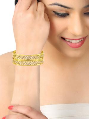 gold brass bangle - 17069262 - Standard Image - 4