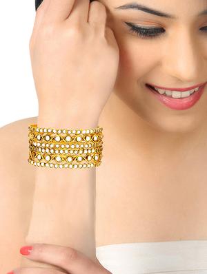 gold brass bangle - 17069270 - Standard Image - 4