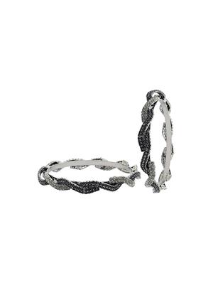 black silver tone brass bangles - 17069374 - Standard Image - 2