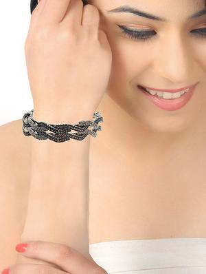 black silver tone brass bangles - 17069374 - Standard Image - 4