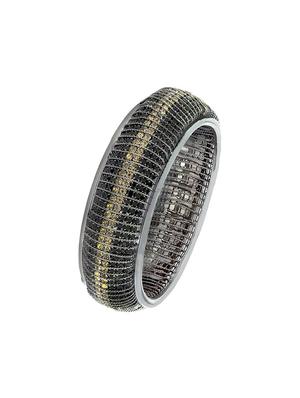 black silver tone brass bangles - 17069377 - Standard Image - 2