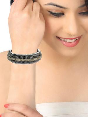 black silver tone brass bangles - 17069377 - Standard Image - 3