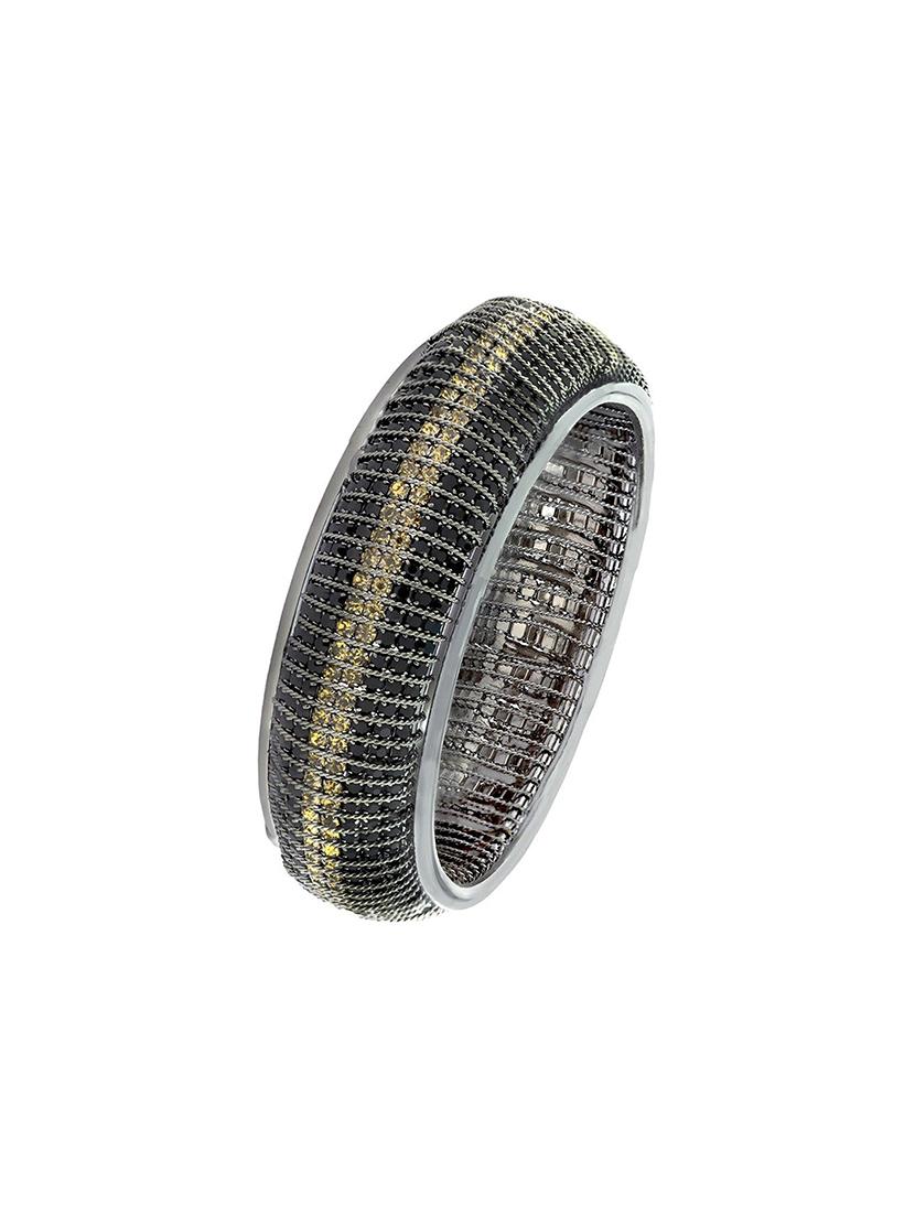 black sliver tone brass bangles - 17069378 - Zoom Image - 2