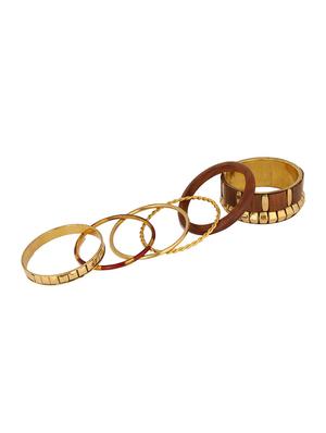 brown wood bangles - 17069410 - Standard Image - 3