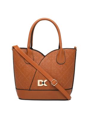 tan leatherette (pu) combo handbag - 17069434 - Standard Image - 2