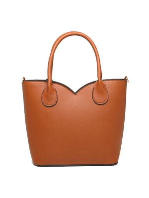 tan leatherette (pu) combo handbag - 17069434 - Standard Image - 4
