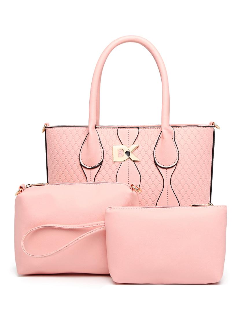 pink leatherette (pu) combo handbag - 17069498 - Zoom Image - 1