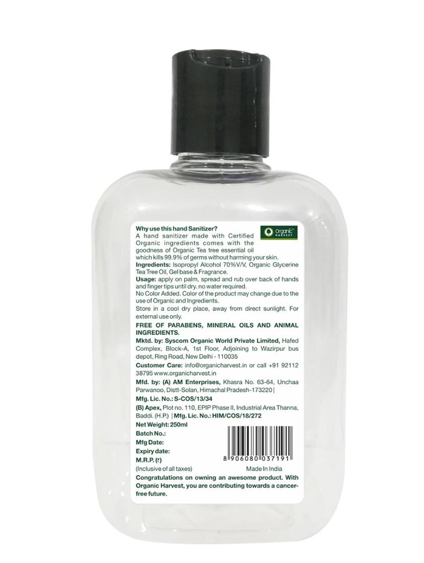 organic harvest instant anti - bacterial gel hand sanitizer with tea tree essential oil, 70% alcohol, 250ml (pack of 5) - 17071891 - Zoom Image - 3