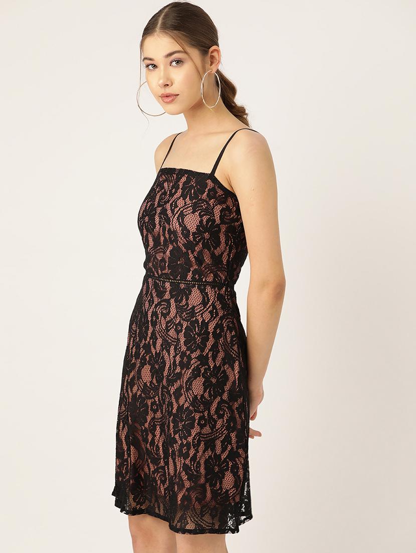 shoulder straps laced dress - 17071918 - Zoom Image - 2
