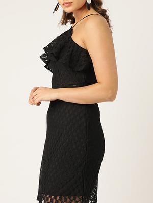 ruffle detail laced dress - 17071919 - Standard Image - 5