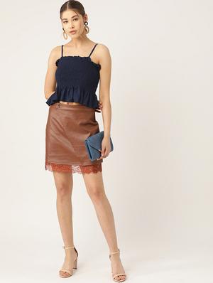 smocked detail peplum crop top - 17071927 - Standard Image - 4