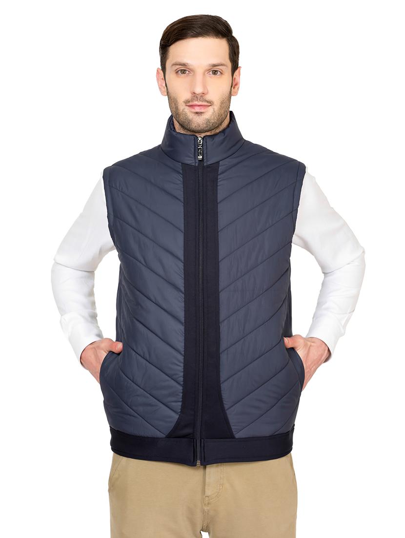 navy blue nylon quilted jacket - 17071967 - Zoom Image - 1