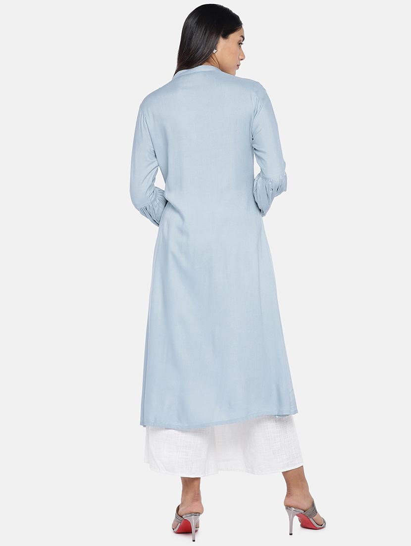 embroidered a-line kurta - 17072300 - Zoom Image - 3