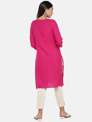 embroidered straight kurta - 17072339 - Standard Image - 3