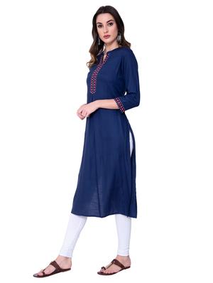embroidered straight kurta - 17072352 - Standard Image - 2