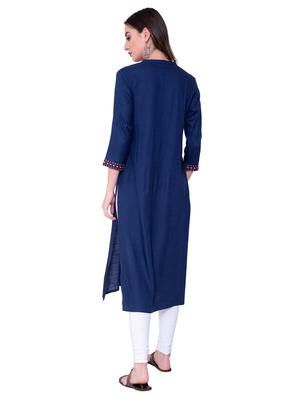 embroidered straight kurta - 17072352 - Standard Image - 3