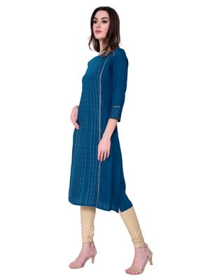 embroidered straight kurta - 17072377 - Standard Image - 2