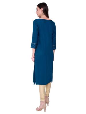 embroidered straight kurta - 17072377 - Standard Image - 3