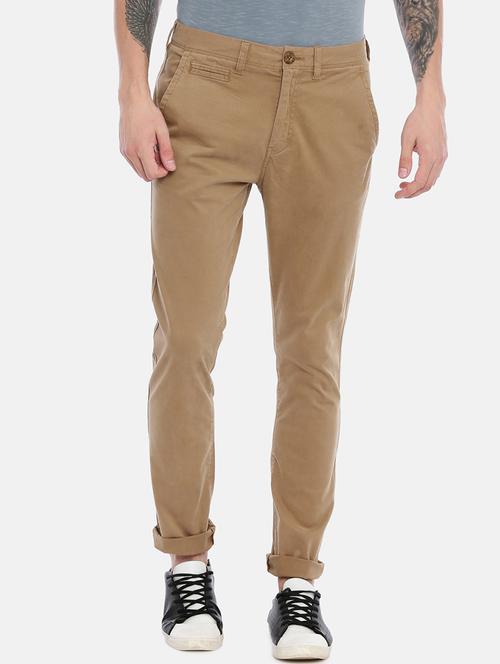 beige cotton chinos casual trousers - 17072964 - Very Small Image - 1