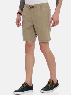 khaki solid bermuda shorts - 17072978 - Standard Image - 2