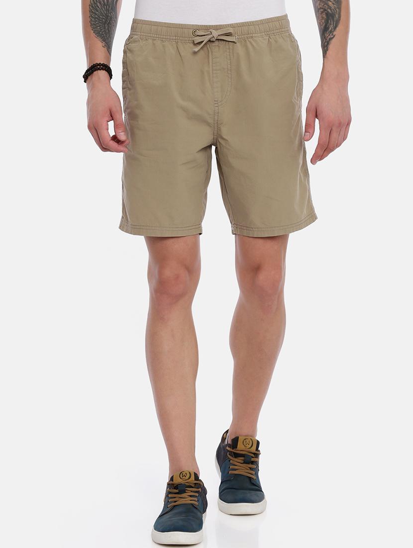 khaki solid bermuda shorts - 17072978 - Zoom Image - 1
