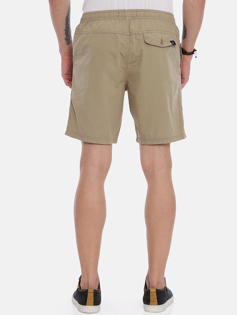 khaki solid bermuda shorts - 17072978 - Zoom Image - 3