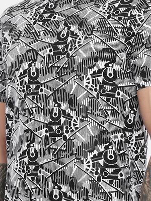 black all over print t-shirt - 17073002 - Standard Image - 5