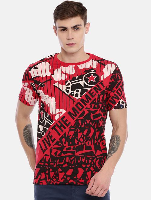 red all over print t-shirt - 17073017 - Standard Image - 1