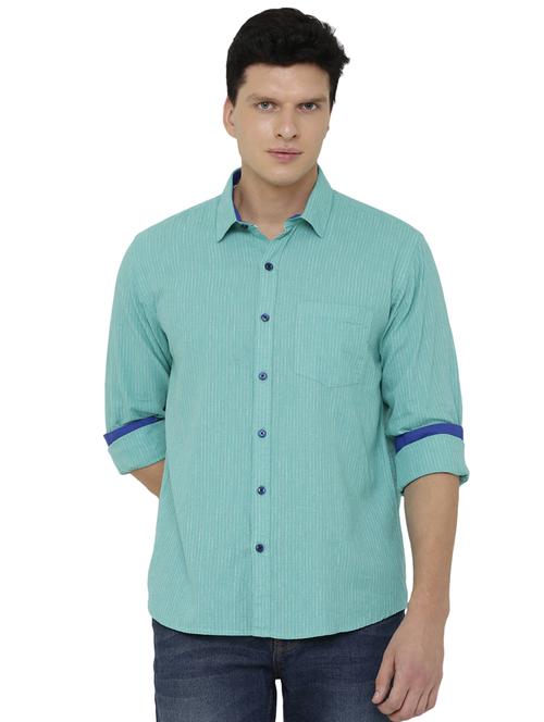 green linen casual shirt - 17073600 - Very Small Image - 1