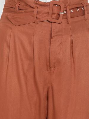 paper bag waist wide leg trouser - 17074081 - Standard Image - 5