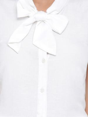 tie up neck button-up a-line dress - 17074093 - Standard Image - 5