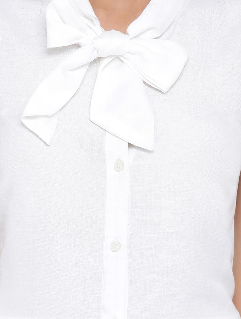 tie up neck button-up a-line dress - 17074093 - Zoom Image - 5