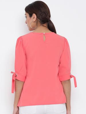 eyelet knot sleeves solid top - 17074112 - Standard Image - 3