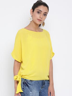 side tie up waist top - 17074115 - Standard Image - 2