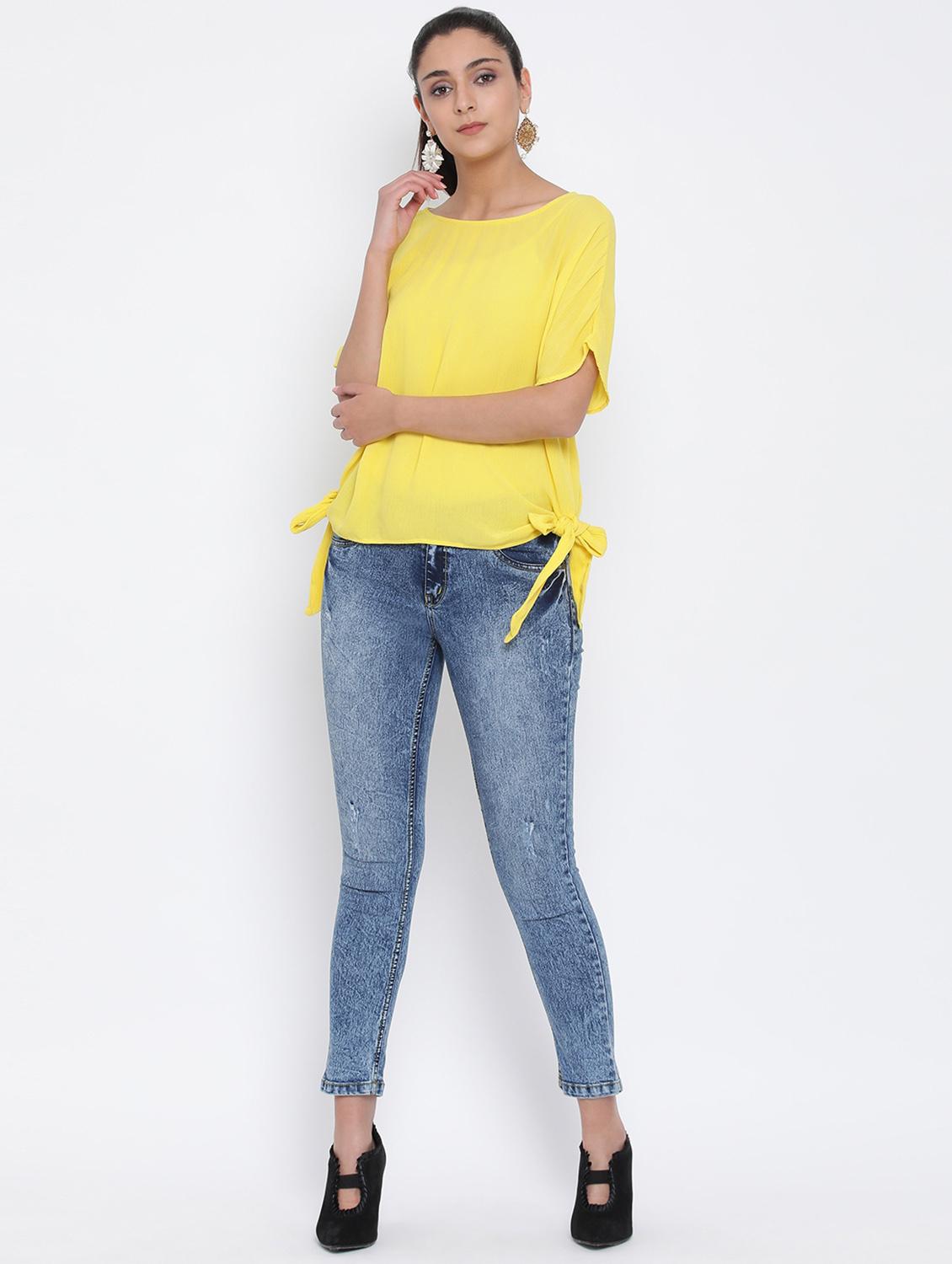 side tie up waist top - 17074115 - Zoom Image - 4