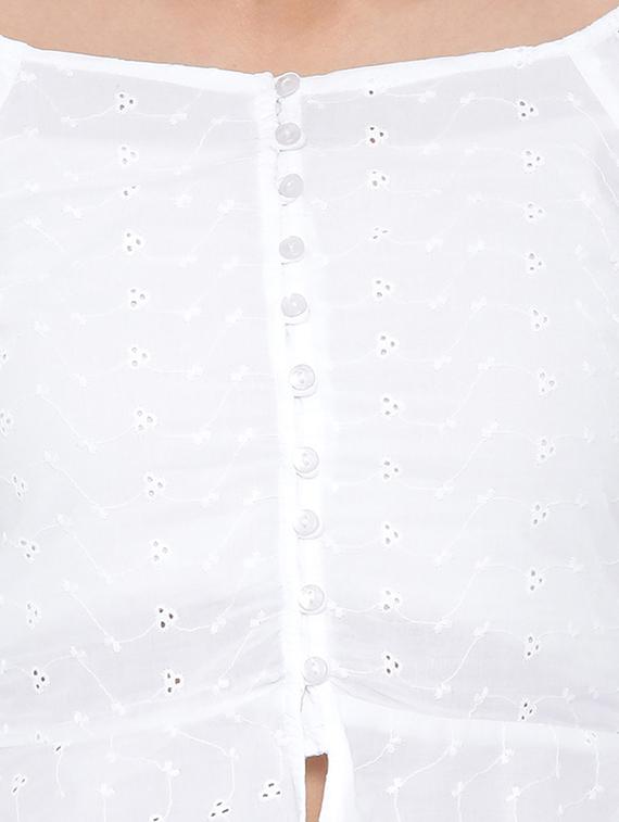 boat neck schiffli peplum top - 17074134 - Zoom Image - 5
