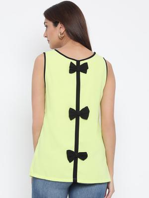 contrast bow enhanced top - 17074139 - Standard Image - 3