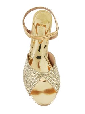 gold back strap sandals - 17074454 - Standard Image - 4