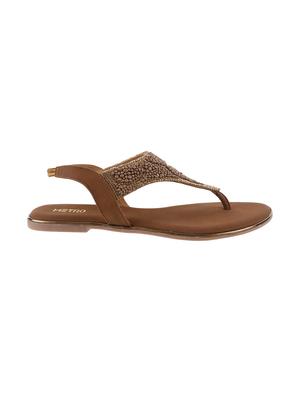 gold back strap sandals - 17074459 - Standard Image - 2