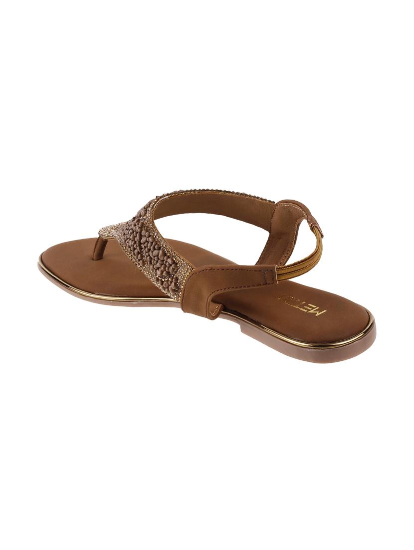 gold back strap sandals - 17074459 - Zoom Image - 3