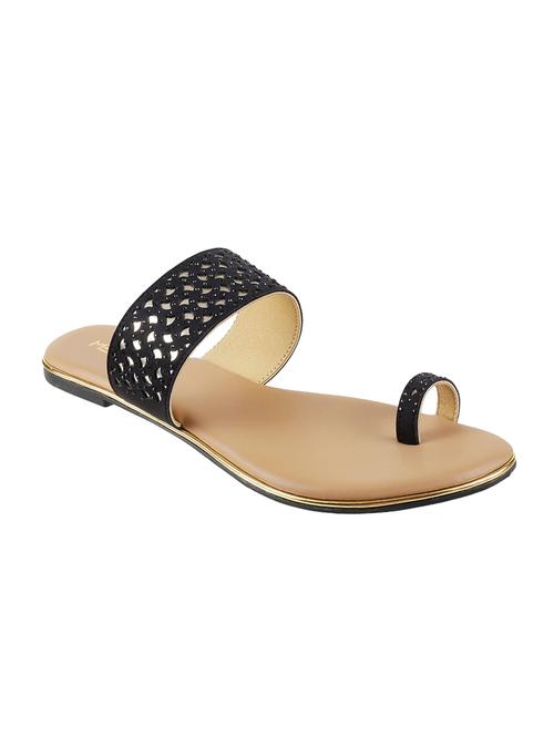 black one toe sandals - 17074607 - Standard Image - 1