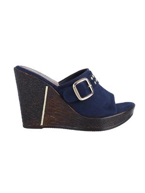 navy blue slip on wedge - 17074741 - Standard Image - 2