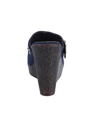 navy blue slip on wedge - 17074741 - Standard Image - 3