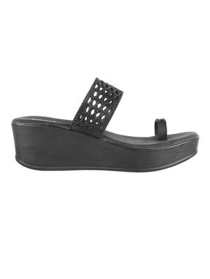 black one toe wedges - 17074844 - Standard Image - 2