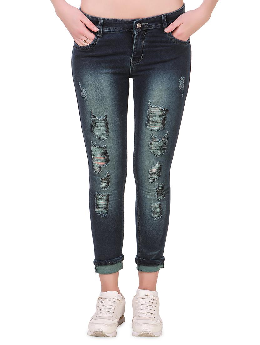 acid wash distressed jeans - 17075770 - Zoom Image - 1